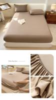 Bonenjoy-sábana ajustada de Color sólido para adultos y niños, ropa de cama elástica, agradable para la piel, funda de cama para el hogar, sin funda de almohada - details 5