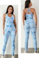 Levantamiento de cadera deportivo para fiesta de yoga teñido con lazo sin costuras, mono trasero de una pieza, mallas para mujer, ropa deportiva para gimnasio - details 18
