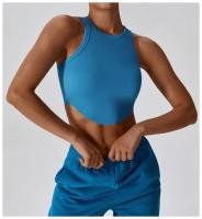 Top Deportivo de Yoga para Mujer Gimnasio Crop Tops Sin Costuras Uso en la Calle Cuello Redondo Manga Corta Secado Rápido Ideal para Primavera/Verano - details 5