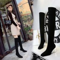 Estilo 2024 de las botas de las mujeres de los zapatos de fiesta puntiagudos atractivos al aire libre del tobillo grueso de moda - details 15