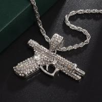 Cadena De Cuello Para Hombres Con Pendentivo De Pistola Y Submachine Gun Estilo Hip Hop Rock Joyería De Calle Versátil Para Regalo Y Fiesta - details 5