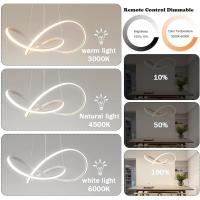 Lampara Colgante Lámpara Comedor Moderna Lampara Colgante Dimmable Altura Ajustable Lámpara Colgante Lampara de Techo Lamparas Techo Colgantes para Comedor Cocina Dormitorio Salon (Blanco 70cm) - details 1