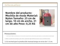 Mochila retro de gran capacidad, roja y blanca a cuadros, estilo universitario KT, mochila escolar japonesa, bonita mochila para chica. - details 1