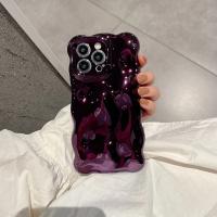 Funda de teléfono con borde rizado ondulado y arrugado chapado de lujo para iPhone 16 15 12 13 14 Pro Max 3D Unevenness cubierta protectora de cámara suave - details 3