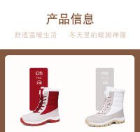 Zapatos de algodón de tubo de invierno, botas largas negras para mujer, botas de nieve cálidas y de forro polar grueso para exteriores, talla grande 42 para mujer - details 2