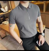 Polo de manga corta bordado de malla transpirable de verano para hombre, camiseta informal de negocios con solapa y media cremallera, - details 47