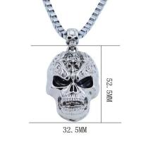 Collar de calavera malvada Retro de Hip Hop, Collar con colgante de calavera de Metal, cadena de calavera gótica, joyería de estilo Punk para hombres y mujeres - details 4