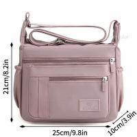 Bolso De Hombro Cruzado Para Mujer Impermeable De Nylon Estilo Moda Bolso Bandolera Con Solapa Cierre De Cremallera - details 13