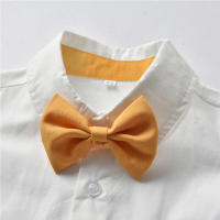 Cárdigan de algodón de manga corta para niño, pantalones cortos con tirantes de caballero, dos piezas, flor de boda, estilo coreano, color blanco puro, verano - details 10