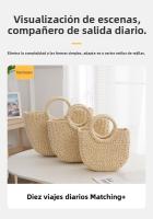 Bolso de paja de estilo francés, bolso tejido, bolso de playa de verano, bolso versátil de celebridad de Internet para mujer, bolso de vacaciones en la playa de estilo forestal - details 2