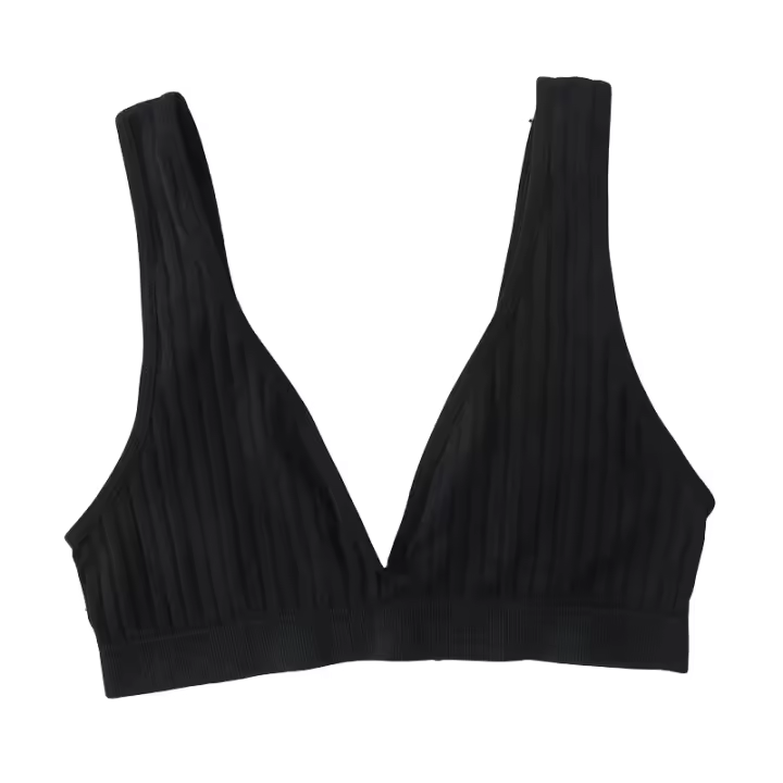 Sujetador sin costuras con cuello profundo para mujer, lencería sexy inalámbrica, bragas para dormir, sujetador push-up unisex, top corto. - 1