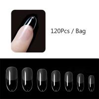 120 unidades/bolsa punta de ataúd juego completo de uñas postizas transparentes presión Artificial bailarina larga - details 8