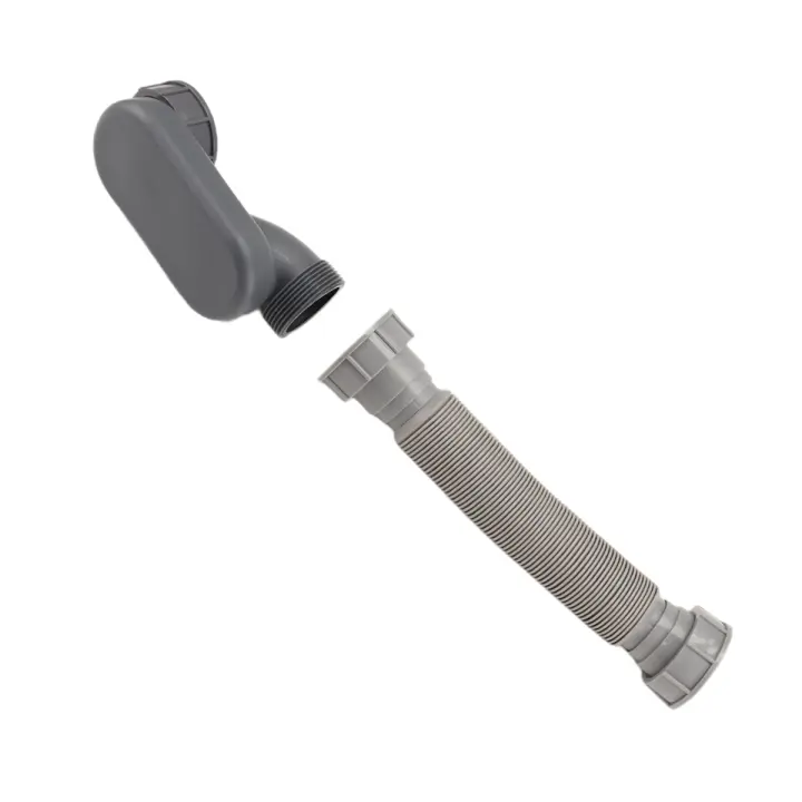 Trampa de perfil bajo de 1 1/2 P, tubo de drenaje de ducha de bañera Flexible, trampa plana de P, drenaje de bañera independiente para drenaje de bañera - 1