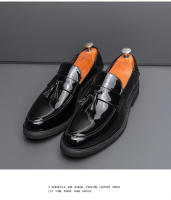 Zapatos de cuero de negocios de color sólido, mocasines brillantes de moda para hombres, la versión coreana es simple. - details 12