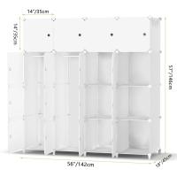 Armario Modular Portátil de 20 Compartimentos Guardarropa para Dormitorio con Barra para Colgar Ropa Compartimentos Más Profundos Aptos para Perchas - details 18