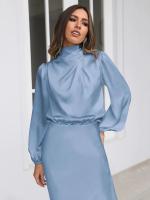 Primavera Verano nuevo vestido de manga larga de satén de gama alta vestido de noche elegante para mujer ropa de fiesta vestidos de celebridades - details 31