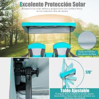 Sillas de Camping Plegables, Silla Plegable Portátil Doble con Bolsa de Transporte Refrigeradora, Silla de Picnic de 2 Asientos para Exteriores con Mesa y Dosel Desmontable (Azul) - details 22