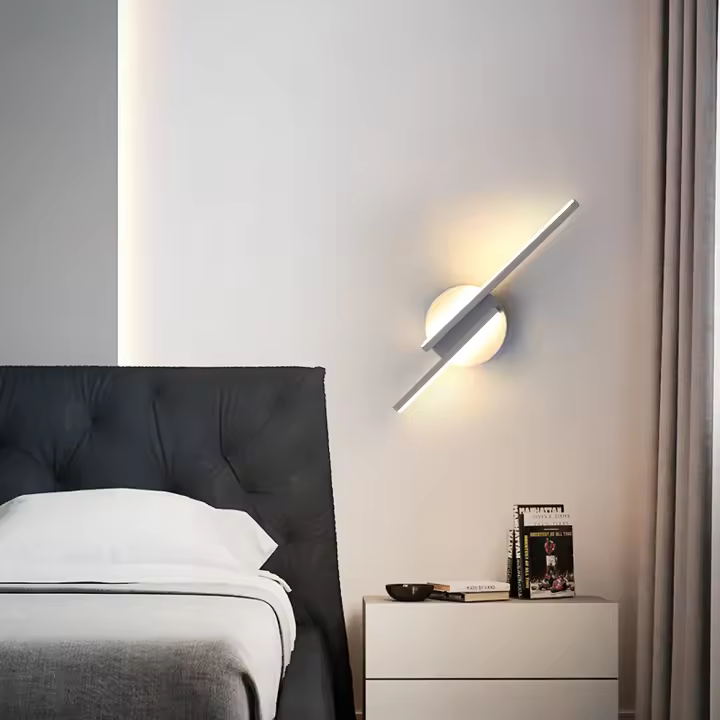 Goeco Lámpara de Pared LED Moderna 16W con Aplique para Interior en Color Blanco Material Aluminio y Silicona para Salón Dormitorio Escalera - 1