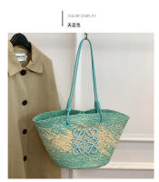 Bolso de Mano de Paja Tejido a Mano Bolso de Playa de Hombro para Vacaciones de Gran Capacidad - details 19