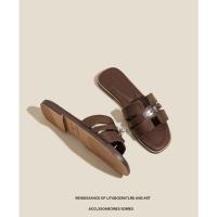 Sandalias Planas Casuales para Mujer Punta Abierta, Diseño Romano Tejido, Tacón Antipé, Moda de Verano/Primavera, Adecuado para Vestidos, Playa, Apartamento - details 9
