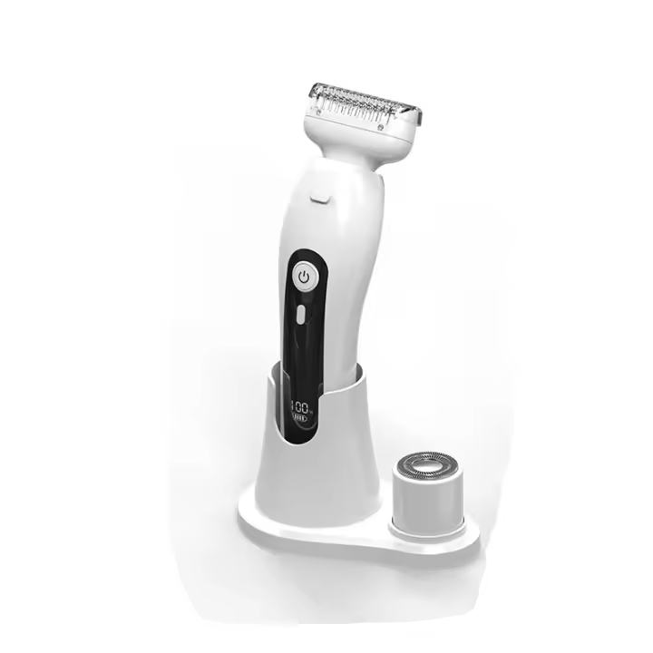 Afeitadora Eléctrica para Mujeres 2 en 1 Afeitadora Húmeda/Seca con Base de Cabeza y Cuchilla de Rostro Recambiable Impermeable Bi - 1