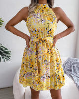 Vestido corto sin mangas con estampado de princesa dulce europea y americana para mujer - details 7