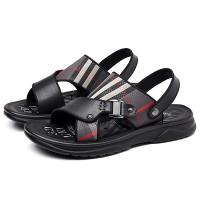 Sandalias de Playa de Cuero Vacuno de Primera Calidad para Hombre Sandalias de Dos Usos de Verano Acolchadas de Látex Suave - details 1