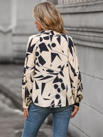 Camisa estampada de manga larga con cuello tipo Polo para mujer, jersey de oficina, blusa, ropa superior para mujer, otoño e invierno, 2023 - details 4