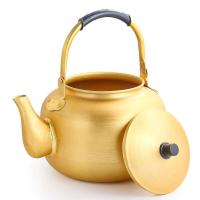 Tetera de gran capacidad con mango de aluminio chapado en oro, estufa de gas para acampar al aire libre, cafetera, agua, villa de picnic de 6L - details 0