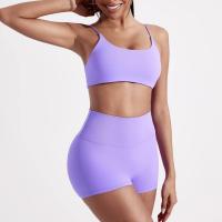 Ropa interior de yoga para gimnasio de color sólido, sujetador de fitness con correas cruzadas en la espalda, top deportivo ajustado de alta resistencia, completo con almohadilla para el pecho - details 5