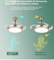 Restaurante invisible ventilador luz control remoto hogar sala de estar ventilador conversión de frecuencia de luz dormitorio ventilador de techo luz - details 12