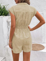 Mono de verano a rayas para mujer, mono de manga corta, pantalones cortos - details 40