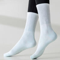 Calcetines de algodón de media pantorrilla, medias transpirables de Color degradado para Yoga, Pilates, profesionales, antideslizantes, gimnasio, baile, Fitness, deportes, novedad - details 2