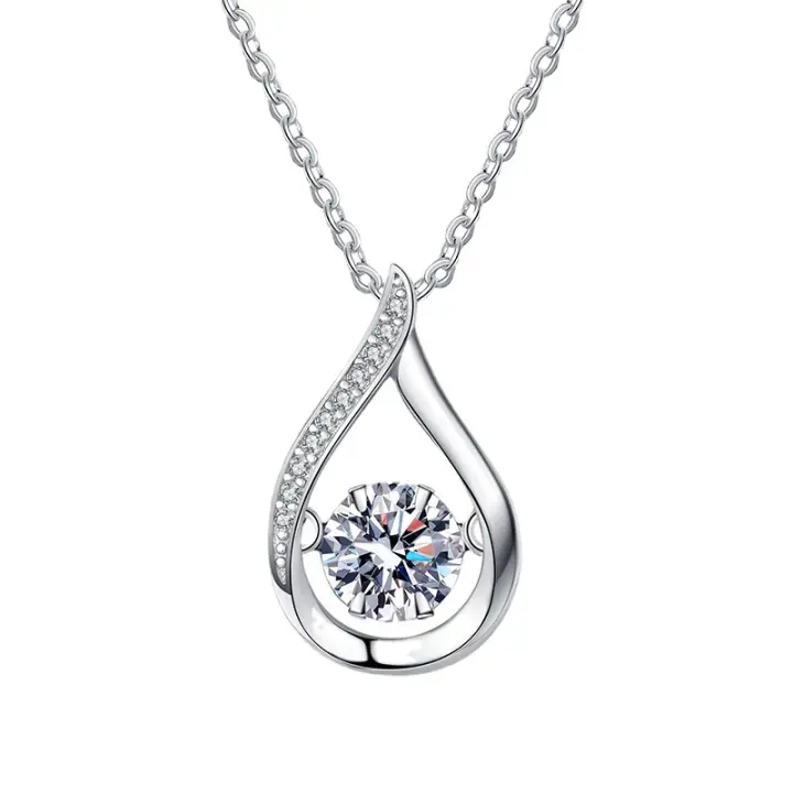 Lay S lágrima de plata adecuada tanto para hombres como para mujeres, colgante de Moissanite, collar multifuncional de moda - 1