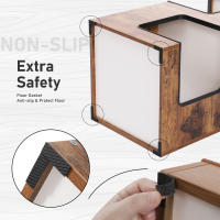 PAWZ Road Camita para gatos con dos grandes condominios, almohadilla rascadora, rascadora para gato desmontable, casa de madera para gatos con tapetes mullidos, muebles para gatos y juguetes para gatos - details 5