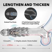 Leten Plug de Vibrador Extensible y Mejorador de Tamaño Anillo de Retraso de Ejaculación para Hombres Juguetes Sensoriales de Salud - details 0