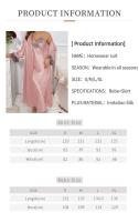 Bata de Seda Satinada para Mujeres Ouwu Pijama de Noche de Encaje con Cuello en V 2 Piezas - details 2