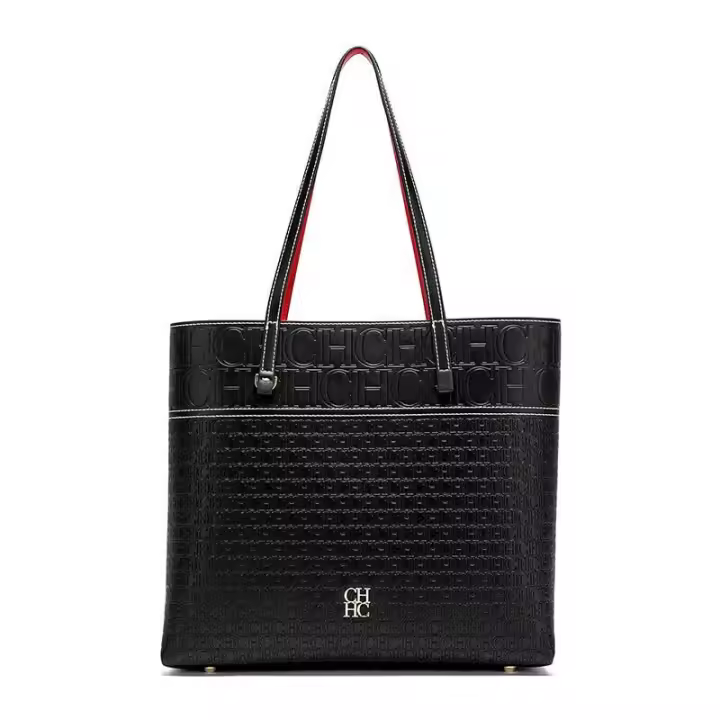 Bolso de hombro de cuero con letra CH para mujer, bolso de gran capacidad, resistente, elegante, informal, a la moda, con Base, mochila de lujo de alta gama - 1