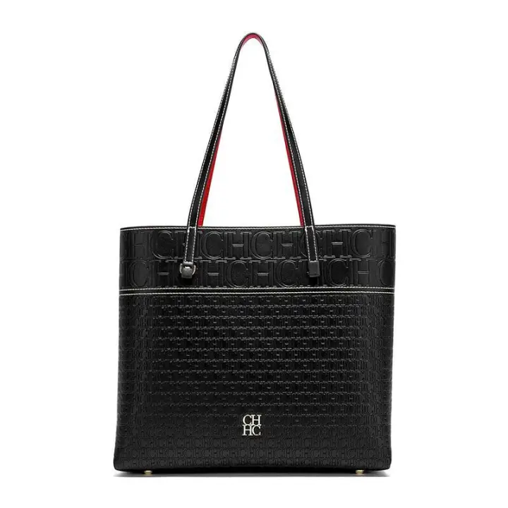 Bolso de hombro de cuero con letra CH para mujer, bolso de gran capacidad, resistente, elegante, informal, a la moda, con Base, mochila de lujo de alta gama - 1