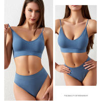 Women 2 pieces solid color fitness sports bra underwear top gym yoga athletic tight workout soft brassiere padded - details 9
