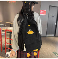 Dibujos animados estilo japonés ins lindo patito mochila femenina de pana informal mochila de campus estudiante universitario de secundaria. - details 9