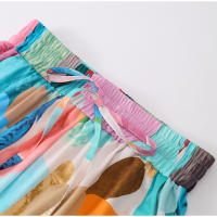 Conjunto de camisa y pantalones con estampado informal para mujer, Top holgado con cuello vuelto y botella única - details 10