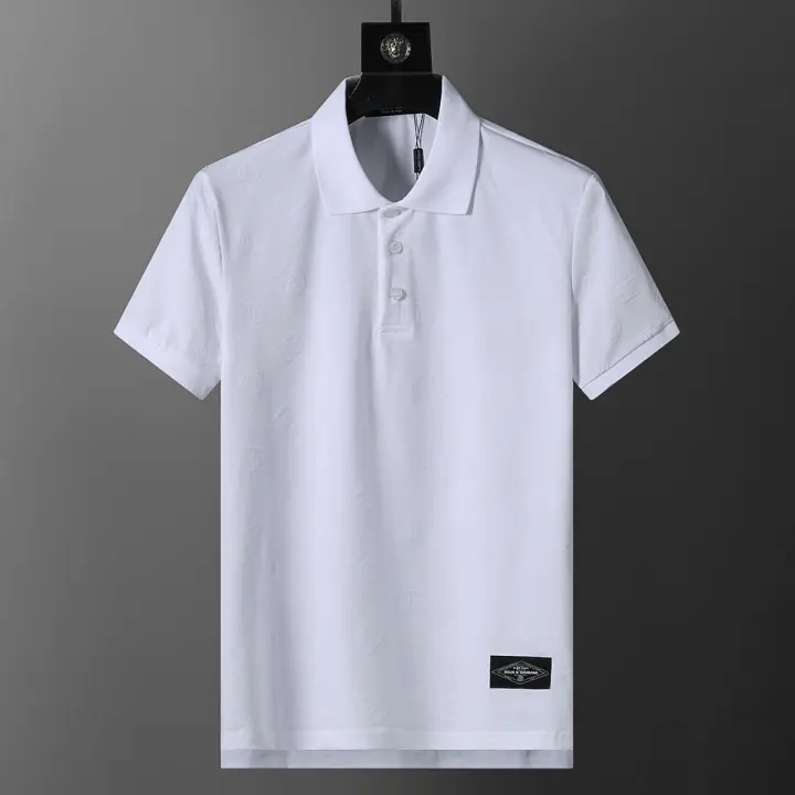 2025 logotipo bordado de moda de alto nivel, nueva camiseta Polo de verano para hombre, camisa de manga corta con cuello deportivo simple. - 1