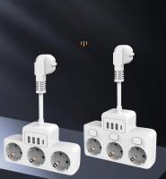 Enchufe de pared con tapa independiente y filtro de red USB. Adaptador de enchufe eléctrico UE con interruptor y cable alargador de 0,5 m. - details 4