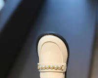 Zapatos de cuero para niñas, mocasines negros sin cordones, planos, perlas de estilo británico, para fiesta escolar, boda, novedad - details 17