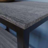 Juego de Mesa de Bar de 2 plazas, Mesa de Desayuno con 2 taburetes de Bar, Marco de Acero Industrial (Gris) - details 5