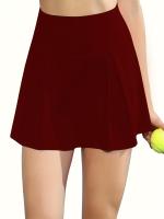 Falda Corta Deportiva para Mujer para Tenis, Bádminton, Yoga - Estilo Atlético Casual, Color Sólido, Mezcla de Poliéster y Spandex Elástico, Lavable a Máquina - Primavera/Verano/Otoño - details 26