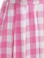 Elegante Vestido Rockabilly de Cintura Alta con Cuadros Blancos y Negros - details 14