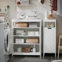 Armario de Suelo para baño Mueble Columna de baño con 2 Cajones y 1 Estantes Blanco 30 x 30 x 89 cm Blanco - details 29