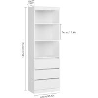 Estantería de Madera de 180cm con 3 Cajones Ideal para Oficina, Salón Organizador de Documentos, Archivadores, Carpetas, Libros - details 18